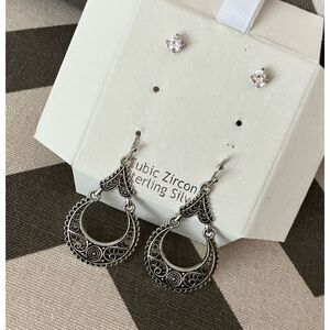 Vintage 2 Sets of Earrings Studs and Drop